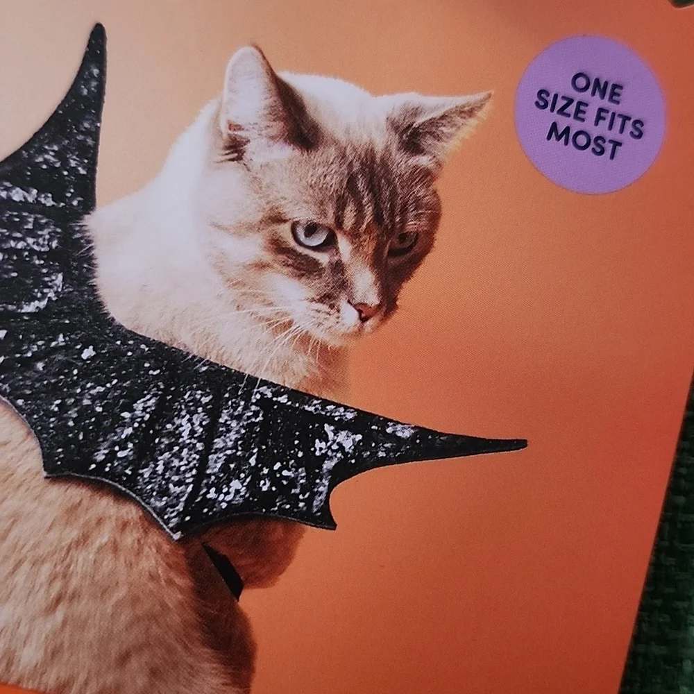 Boots & Barkley Glittery Black Pet Cat Wings